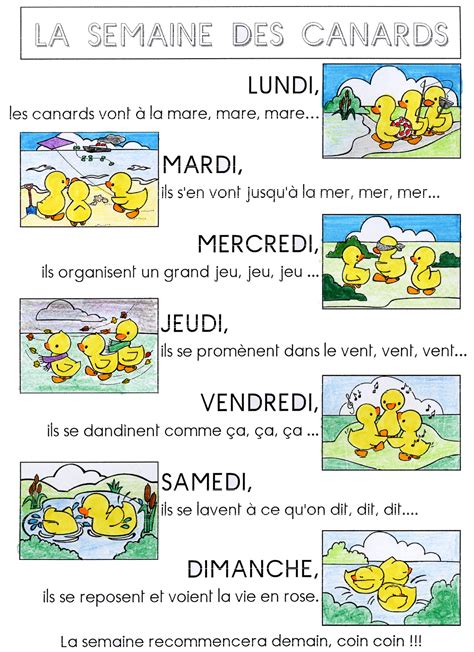 La Semaine Des Canards French Teaching Resources French Lessons