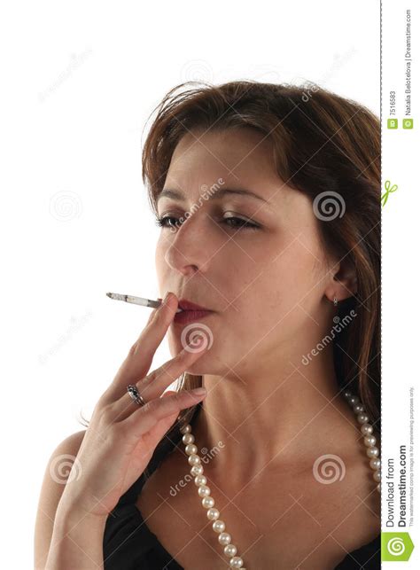 Woman Is Smoking Stock Image Image Of Sensuality Adult 7516583