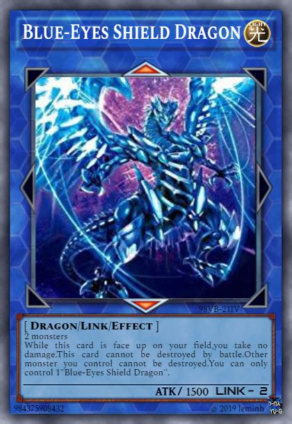 Blue Eyes Shield Dragon Yugioh Card