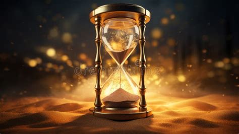Sand Hourglass Flowing Background Generative Ai Stock Illustration