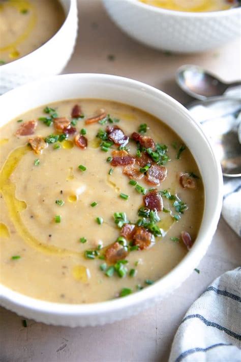Cauliflower Leek And Potato Soup Dairy Free The Forked Spoon