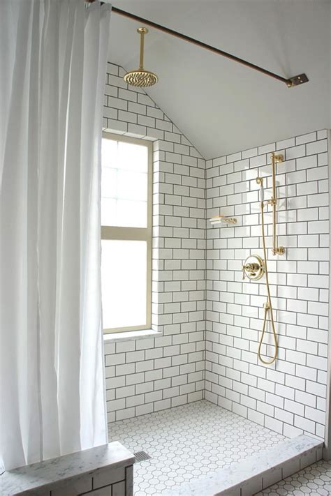 This will create a very sophisticated and elegant bathroom. white tile floor bathroom 2017 - Grasscloth Wallpaper