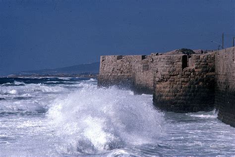 Crusader Castle And Rough Sea Acre Israel