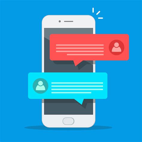 Chat Messages Notification On Smartphone Vector Illustration Flat