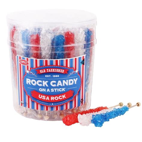 Extra Large Rock Candy Sticks 48 Red White Blue Rock Candy Sticks