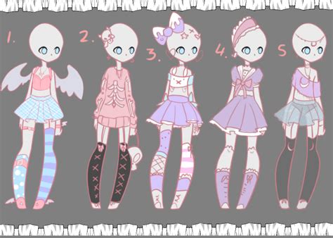 Outfit Adopts 1 Closed By Lunathyst On Deviantart Chibi Drawings Cute