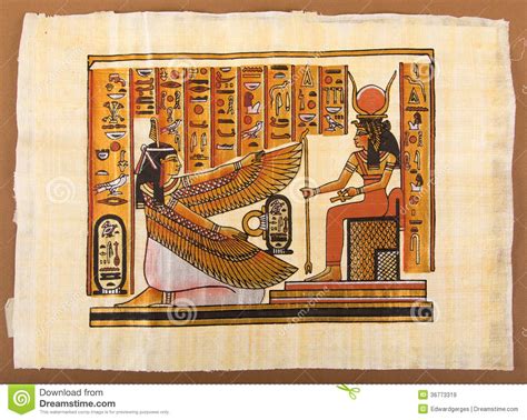 Egyptian Painting On Papyrus Stock Image Image 36773319