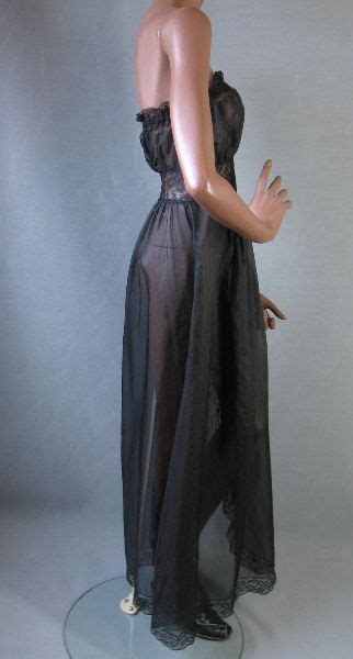 women s 50s nightgown vintage strapless lacy gown peekaboo semisheer b mags rags