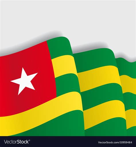 Togo Waving Flag Royalty Free Vector Image Vectorstock