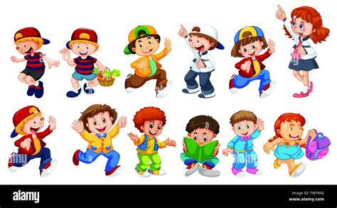Set Of Children Character Illustration Stock Vector Image And Art Alamy