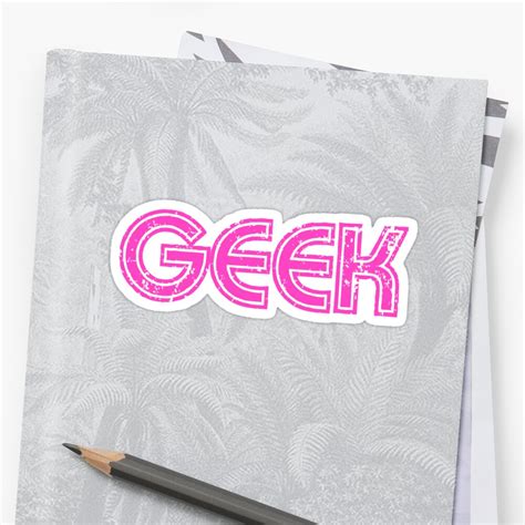 Geek Pink Sticker By Thehollowpoint Redbubble