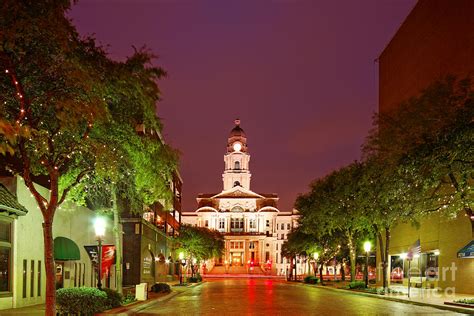 Tarrant County Courthouse At Twilight Fort Worth North Texas