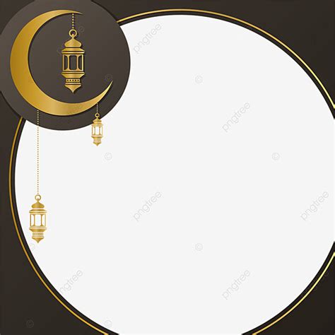 Gambar Bingkai Idul Adha Dengan Menggantung Lentera Emas Di Awan