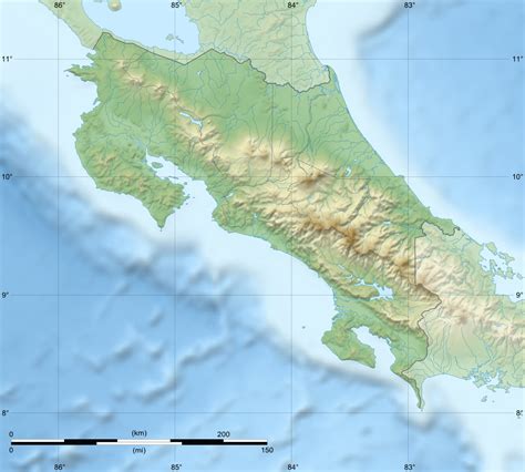 Filecosta Rica Relief Location Map Wikimedia Commons
