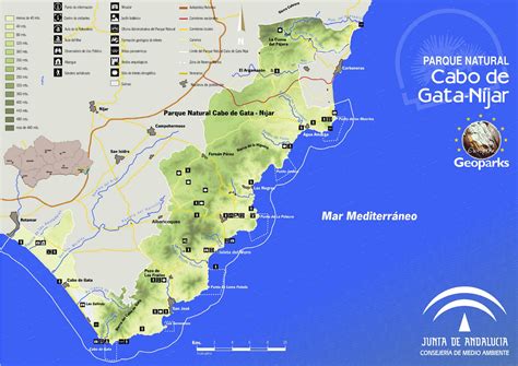 Parque Natural Cabo De Gata Níjar Almería Mapa Principal Cabo De Gata