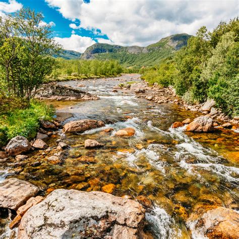 Norway Nature Cold Water Mountain River Stock Image Image Of Rock