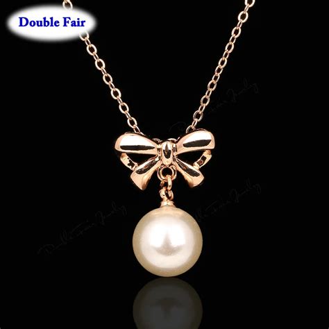 Cute Bowknot Bow Chain Necklaces And Pendants Rose Gold Color Fashion