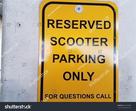 Reserved Scooter Parking Only Sign Stock Photo 594646823 Shutterstock