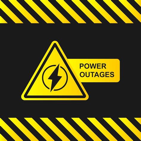 Premium Vector Power Outage Icon On A Black Background With Stripes