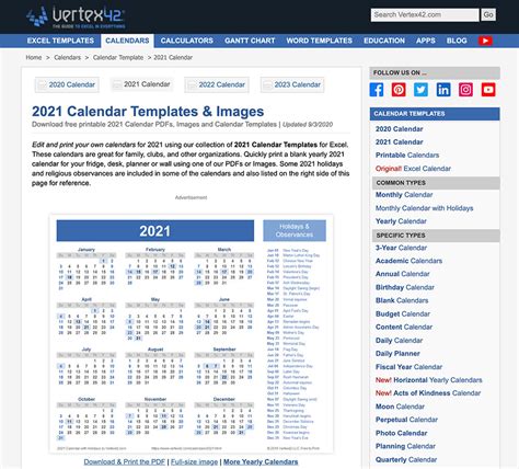 Vertex42 2022 Free Printable Calendars Calendar Printables Free Gambaran