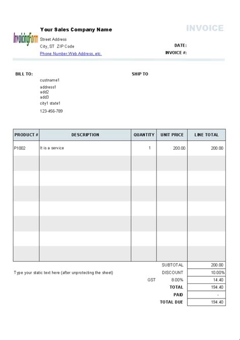 How To Make Your Own Invoice In Excel Excel Templates