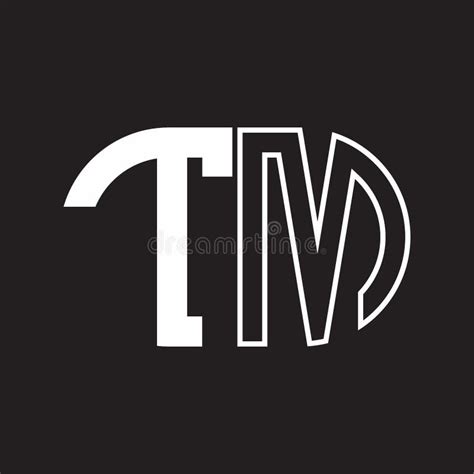 Tm Letter Logo Monogram With Oval Shape Negative Space Design Template