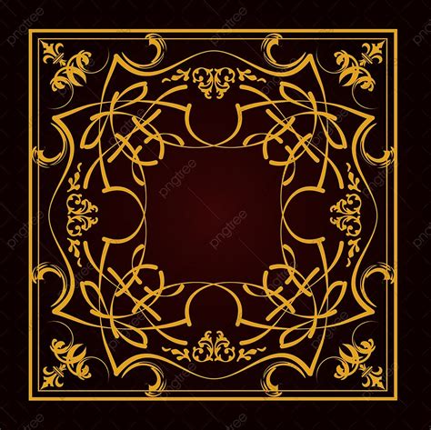 Brown Gold Vector Png Images Gold Ornament On Brown Background