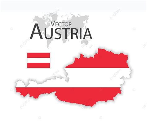 Austria Map Flag And Tourism Shadow Landmark Vienna Vector Shadow