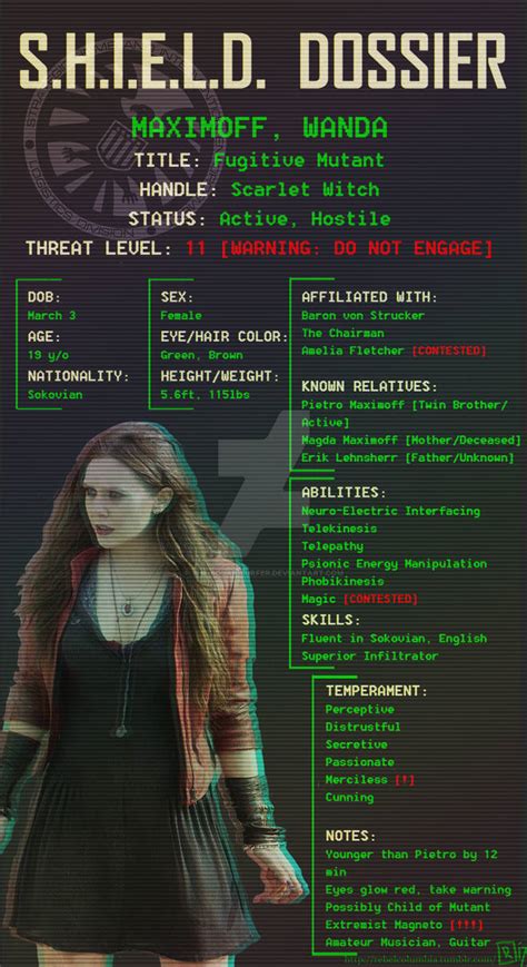 Wanda Maximoff Shield Dossier By The Solar Surfer On Deviantart