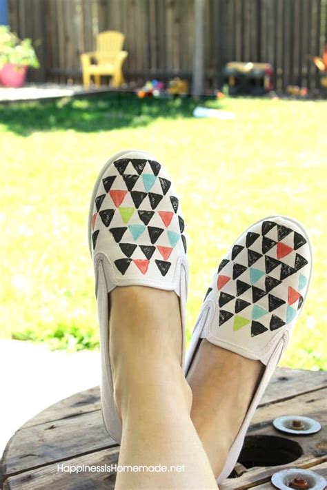 80s Inspired Geometric Stamped Shoes Tutorial Diy For Girls