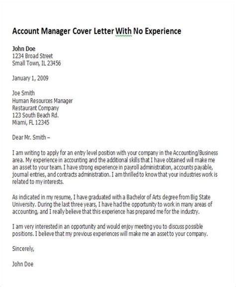 Cover letter format choose the right cover letter format for your you don't have the dreaded 2 years of experience, but you know you can do the job given the chance. COVER LETTER FOR ACCOUNT MANAGER RESUME GOOD FOR - Sysenefab