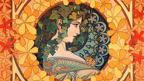 Alphonse Mucha Illustration Traditional Art Art Nouveau Hd Wallpaper Rare Gallery