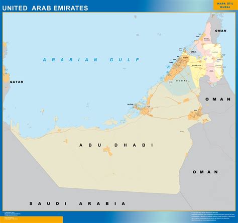 Mapa Emiratos Árabes Unidos Tienda Mapas
