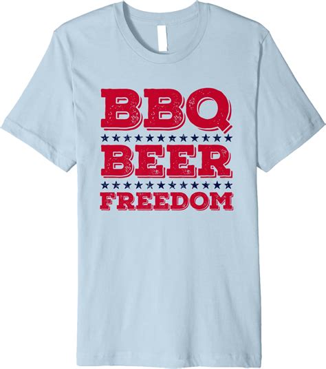bbq beer freedom usa red white and blue patriotic premium t shirt clothing