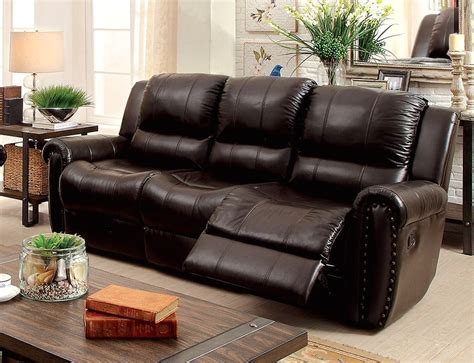 Dorset Traditional Brown Dual Reclining Sofa In Top Grain Leather