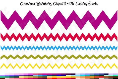 500 Chevron Borders Clipart Set Zigzag Afbeelding Door