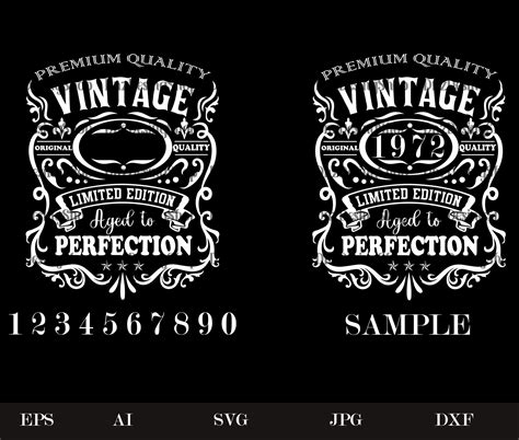 Birthday Vintage Svg Aged To Perfection Svg Birthday Premium Etsy