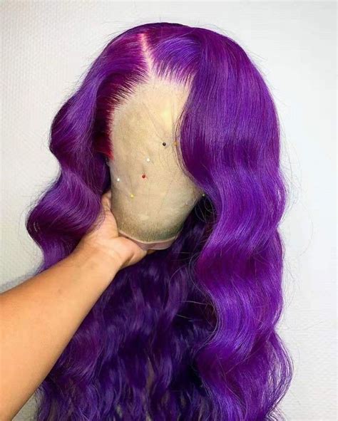 youmi human virgin hair pre plucked 13x4 lace front wig and purple wave lace wig for black woman