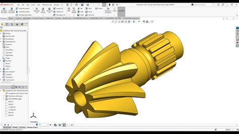 Solidworks 2022 Tutorial Helical Bevel Gear Design Youtube