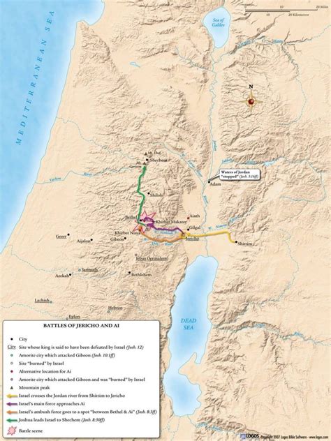 Battle Of Jericho Book Of Joshua Printable Maps Holy Land Sunday