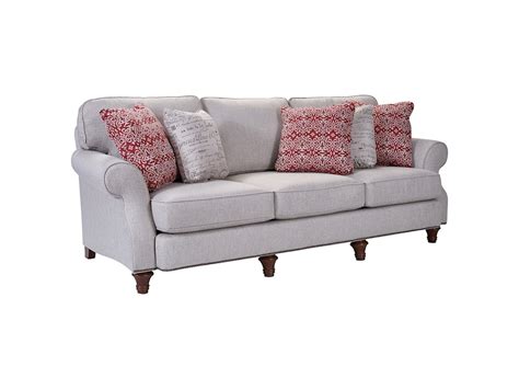 Broyhill Furniture Whitfield Stationary Sofa With Rolled Arms Turned