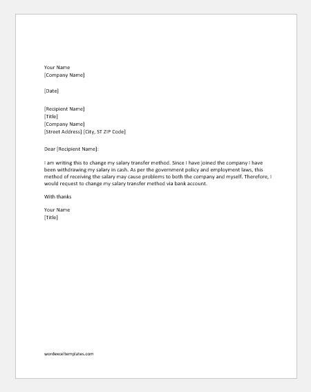 Business Letter To Customer For Change Of Bank Account