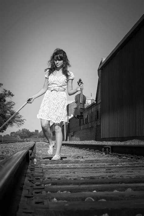 Senior Pic With Violin And Railroad Tracks Love This