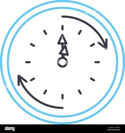 24 Hours Clock Line Icon Outline Symbol Vector Illustration Concept