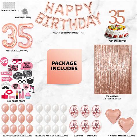 35th Birthday Decorations 35th Party Supplies 35 Birthday Etsy