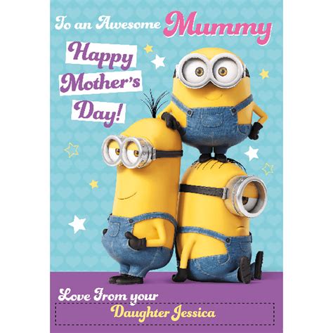 Mothers Day Minions Personalised Card Sustainably Made Danilo Promotions