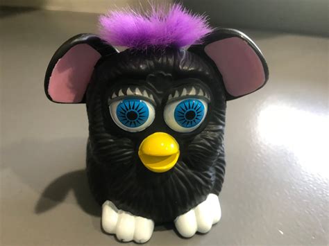 Vintage 1998 Mcdonalds Black Furby With Purple Hair Toy Etsy