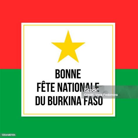 Burkina Faso National Day Typography Poster In French Language With
