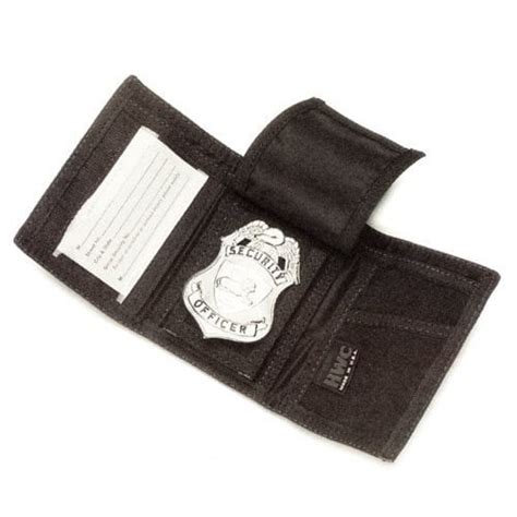 Hwc Belts Police Nylon Tri Fold Badge Shield Id Identification Case
