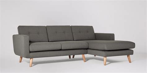 Swoon Editions Corner Sofa Mid Century Style In Mink Grey £899